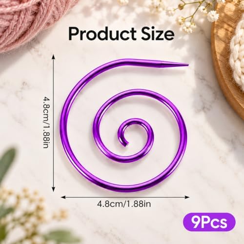 Giantree 9Pcs Cable Needles for Knitting, Spiral Cable Knitting Needle