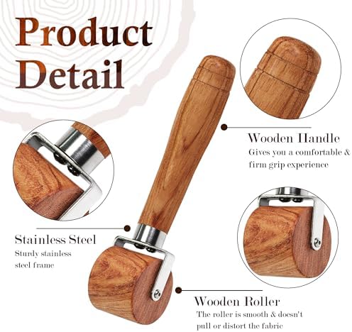 SAVINA Quilting Seam Roller, Wooden Pressing Roller for Sewing &