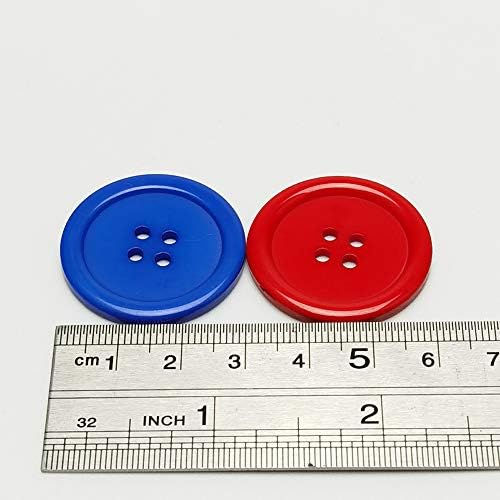 Chenkou Craft Mix Color Plastic Resin Circle Big Button 4 Holes DIY