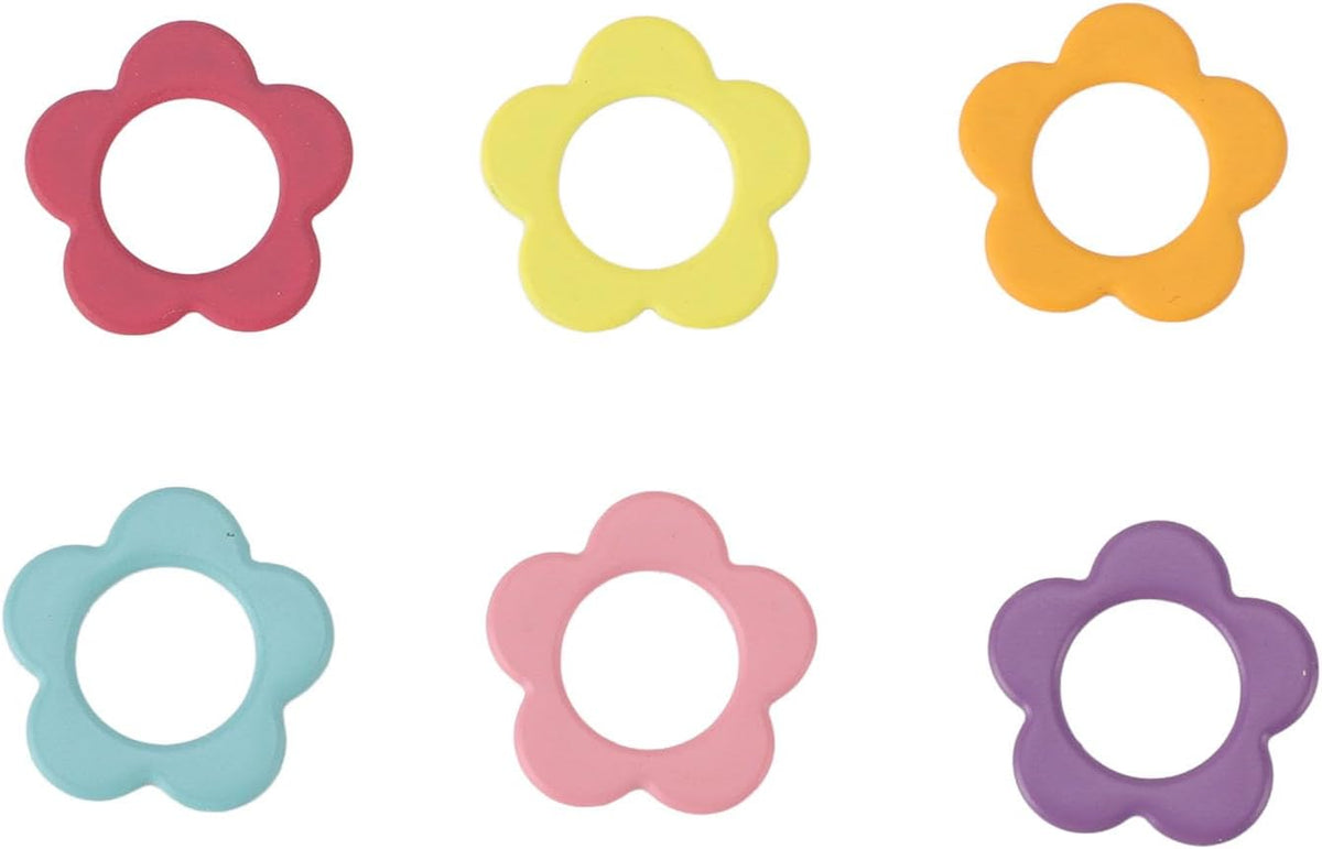 Flower Shape Stitch Markers, Metal Stitch Marker Ring for Knitting and