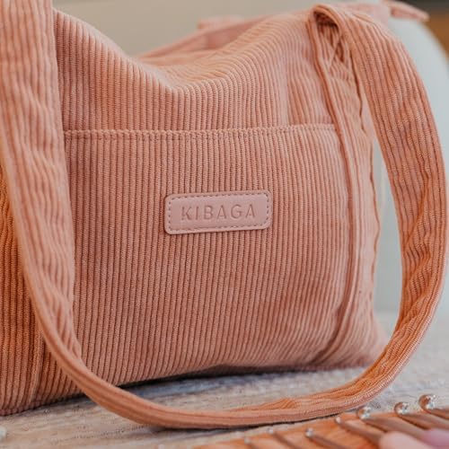 KIBAGA Corduroy Yarn Bag for Crochet Projects