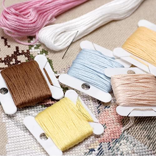 EPESL Embroidery Floss Organizer with 40 Bobbins & Winder