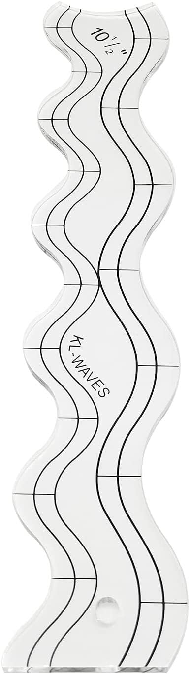 Quilting Ruler and Template Wave Edge Quilter's Ruler for Domestic