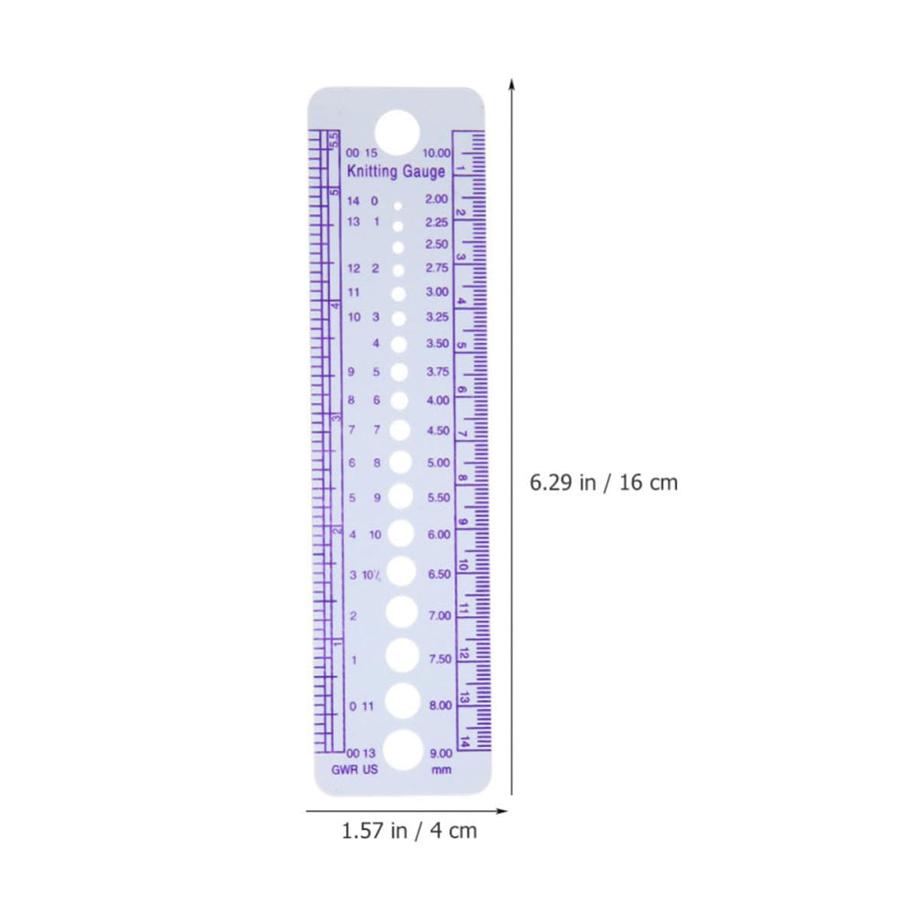 6pcs Professional Knitting Gauge Ruler Tool for Needles and Yarn, 16cm