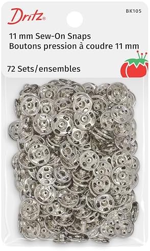 Sew On Snaps Size 1 Nickel 72 Sets