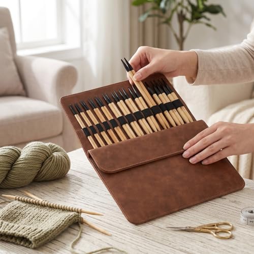 Jenivaint Interchangeable Knitting Needles Set, 12 Sizes 3.5 to 10.0mm