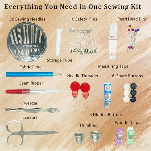 Howie’s Needlepoint Sewing Kit for Adults,229 Pcs Sewing Supplies and