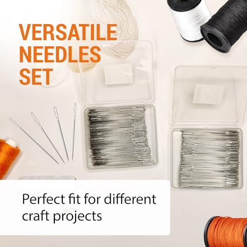 VONEEDL 500 PCS Large Eye Heavy Duty Sewing Needles - Bulk Set of