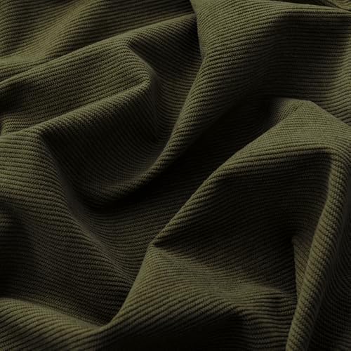 Olive Green Corduroy Fabric by The Yard, 60" Wide Upholstery Fabric