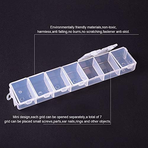 PH PandaHall 8 Pack 7 Grids Jewelry Dividers Box Organizer Clear