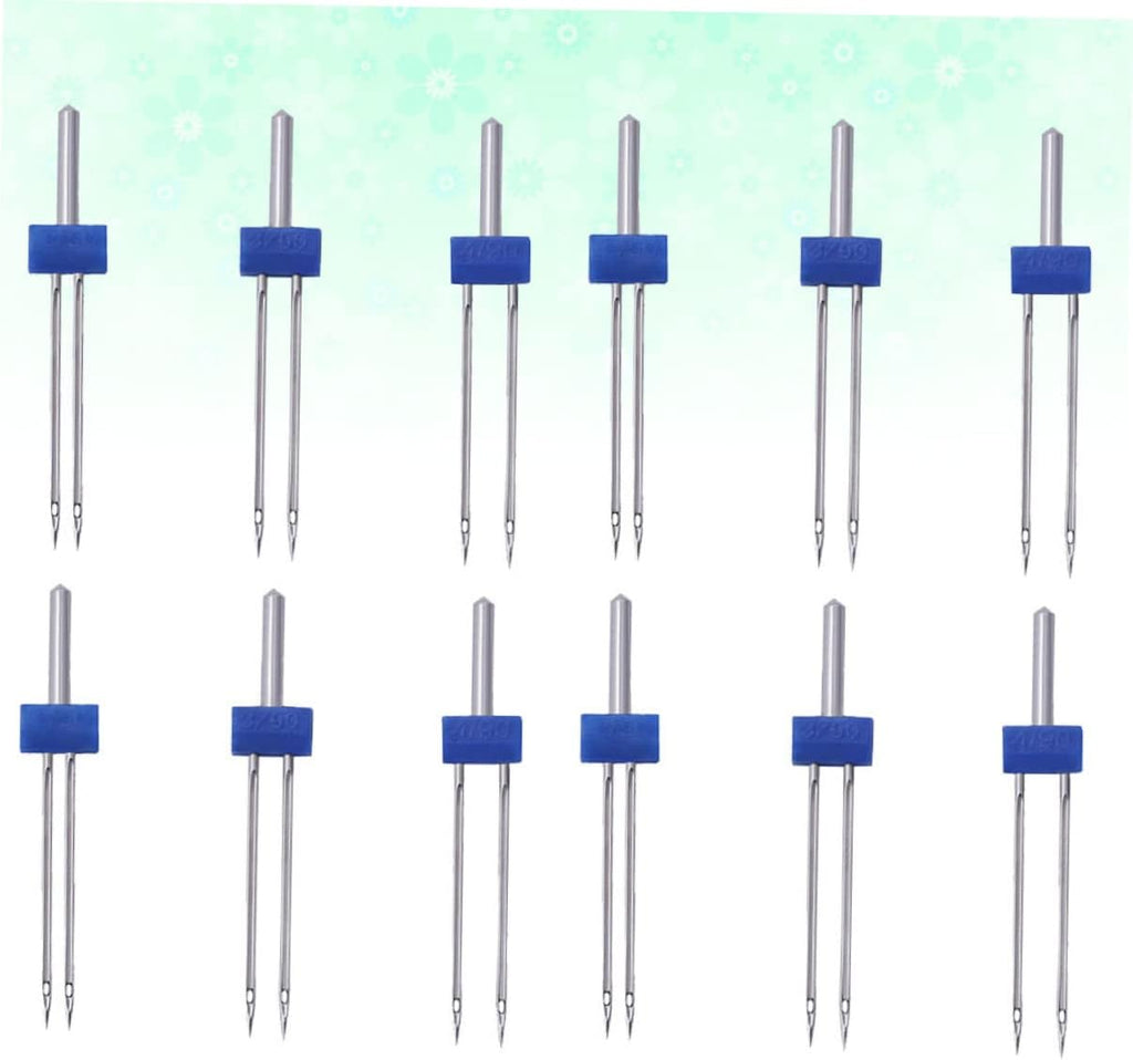 12Pcs Sewing Machine Twin Needles, Double Point Metal Set for Home Use