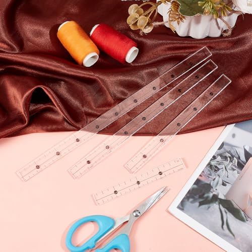 OLYCRAFT 4Pcs 4/6/8/10 Inch Acrylic Grid Ruler Quilting Template Ruler