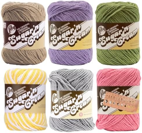 Lily Sugar 'n Cream Yarn - 100% Cotton - Assortment (Cottage Bloom)