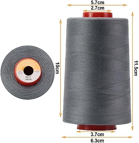 New brothread 4 Large Cones All Purpose Polyester Thread -Grey