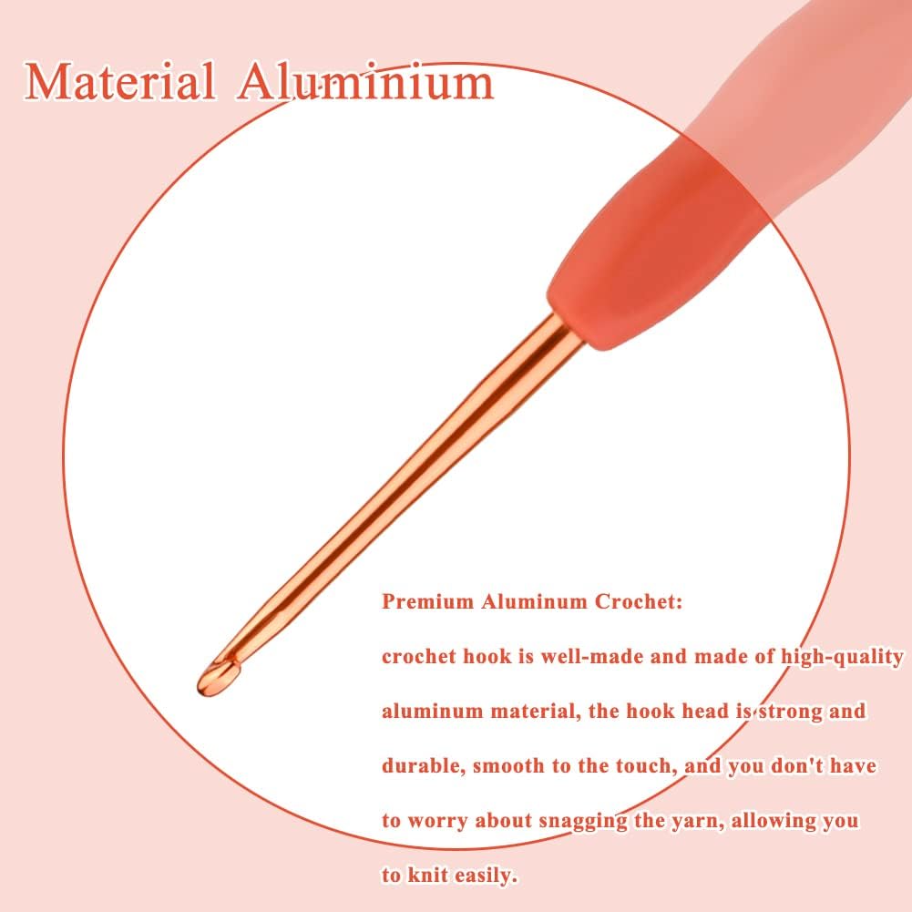 Iuuidu 2.5mm Beginner Crochet Hook, Ergonomic Handle Crochet Hooks
