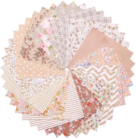 Hanjunzhao Vintage Brown 10-Inch Cotton Precut Squares – 42 Pack