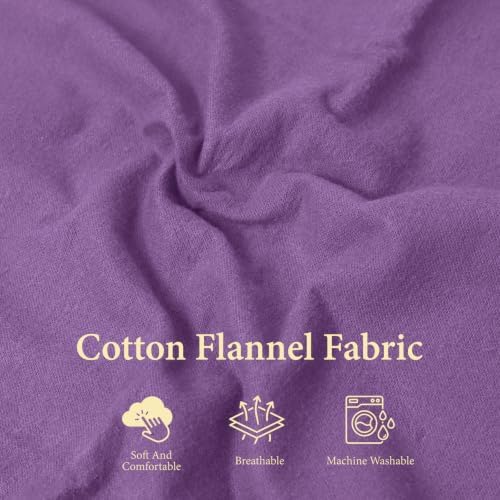 43.3" W Cotton Flannel Fabric Cut by the Yard, 190GSM Soft Brushed