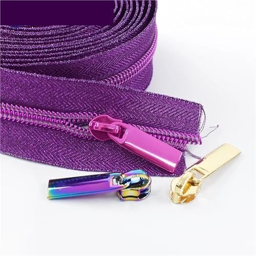 1/2/3/5/10M 5# Nylon Zipper Tape with Sliders Plastic Coil Zips for