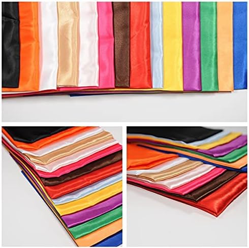 14pcs Solid Color Fat Quarter Sikly Satin Patchwork Fabric For Bundle
