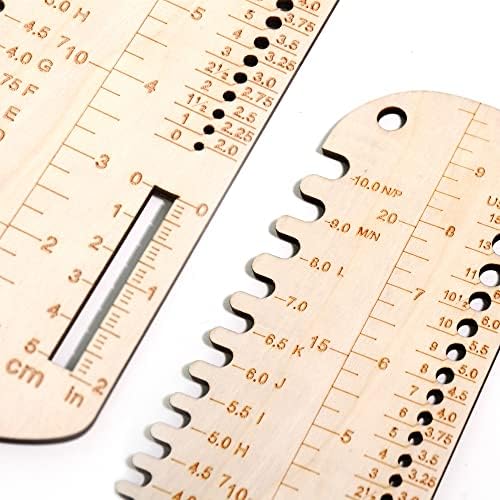 UPTTHOW Sock Ruler Knitting Crochet Size Measurement Hook Gauge