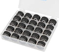 Simthread 25pcs Size A SA156 60WT Prewound Bobbin Thread - Black