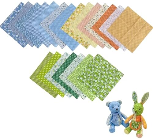 21Pcs 10in Cotton Fabric Squares Patchwork Quilting Bundle Yellow