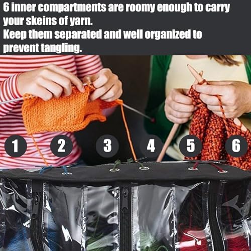 MEKBOK Knitting Organizer Portable Knitting Yarn Storage Bag With
