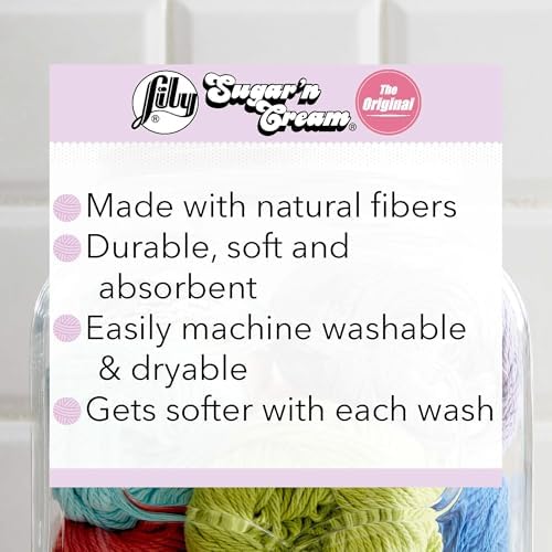 Lily Sugar'n Cream Cone Cotton Yarn for Dishcloths, Hot Orange