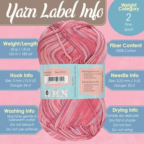 JubileeYarn Cotton Select Yarn - Shades of Green - 4 Skeins