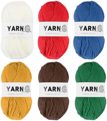 6Pcs Acrylic Yarn 790 Yard 4 Ply Soft Crochet Yarns Sport Weight