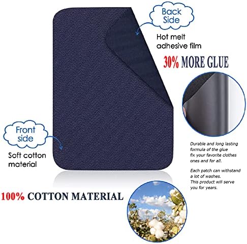 Harsgs 12PCS Fabric Iron on Patches Inside & Outside Strong Glue 100%