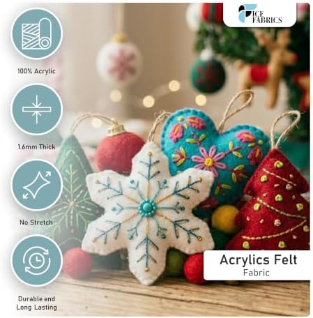 Ice Fabrics Craft Felt Fabric by The Yard - 72" Wide & 1.6mm Thick