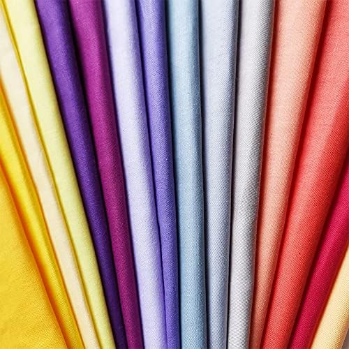 50 Pcs Quilting Fabric Bundles 8" x 8" (20cm×20cm) Solid Colors Pure