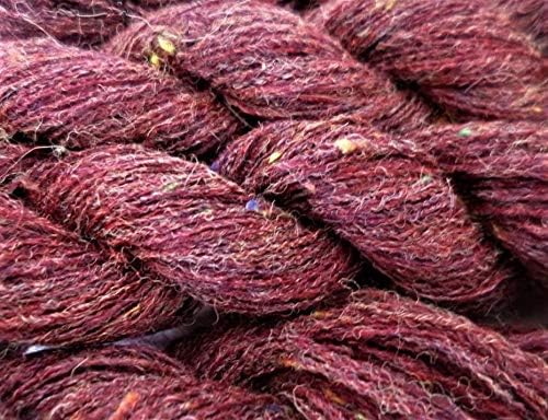 Four SKEINS 80 /20 Acryl/ Wool Burgundy Maroon Purple Multicolor Tweed