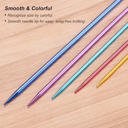 uxcell Knitting Needles 5.5mm/US 9 Aluminum Alloy 7.87in 4pcs Green