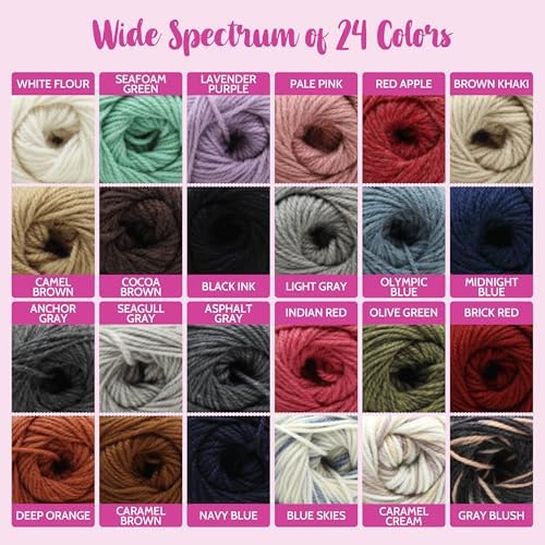 Off-The-Yak Wool Yarn Worsted Weight, 7-Pack (840Yds/700G), Blue Pack