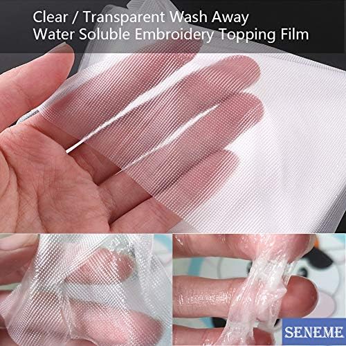 Seneme Water Soluble Stabilizer for Embroidery Topping Film 12" x