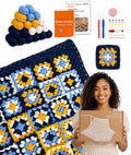 Kitcroet Granny Square Blanket Crochet Kit for Beginners, Easy Crochet