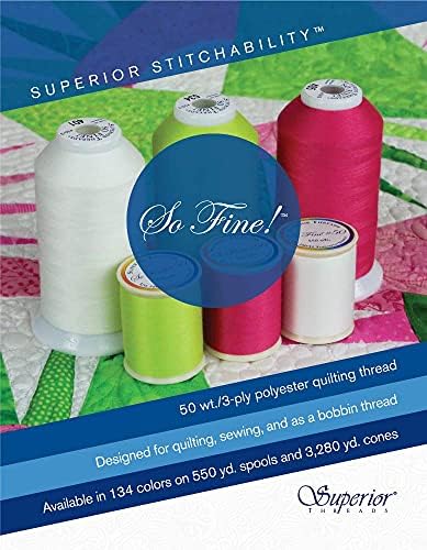 Superior Threads So Fine 3-Ply 50 Weight Polyester Sewing Thread Spool