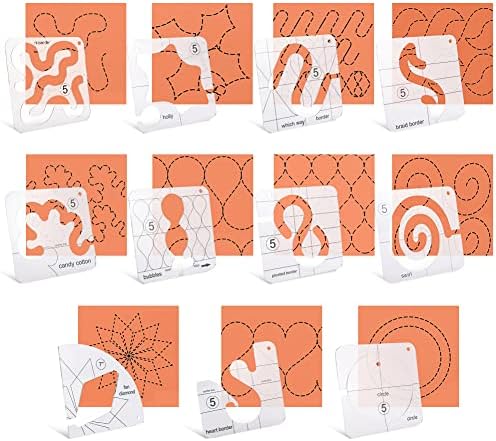 14-Piece Free Motion Quilting Template Set