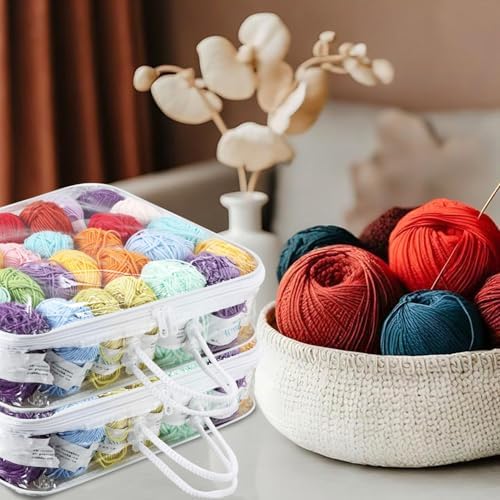 5 Pack Clear Yarn Storage Bags, 12x16x4 Inches Yarn Storage Organizer