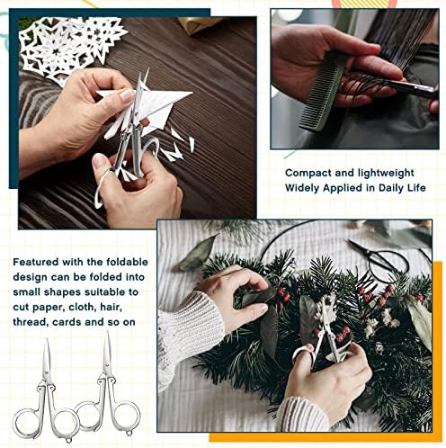 Chumia 50 Pcs Stainless Steel Small Folding Scissors, Foldable
