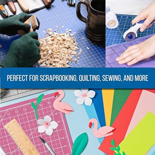 U.S. Art Supply 36"x48" Self-Healing Cutting Mat 5-Ply Pink/Blue