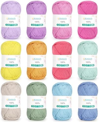 Katech 1OO% Cotton Yarn for Crocheting & Knitting–Baby Cotton Yarn (D)