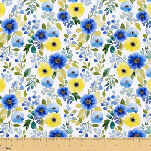 Watercolor Flowers 100% Cotton Fabric by the Yard 3 Yard Bolt,108"