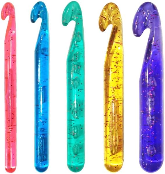 5Pcs Large Crochet Hooks Set,12-25mm Ergonomic Crochet Needles for