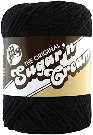 Lily Sugar 'N Cream Yarn, 2.5 Ounce, Black by Spinrite