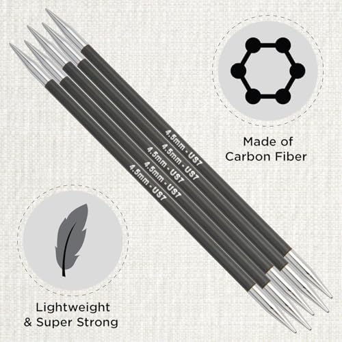 KnitPro Karbonz Double Pointed Needles 8" (20cm) | US Size 7 (4.5mm)