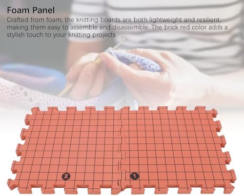 Kuuleyn 9PCS Knit Blocking Mats Brick,Red Foam Interlocking