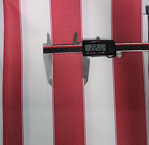 Mybecca Stripe Canvas Canvas Oxford Polyester Fabric 60" RED/White